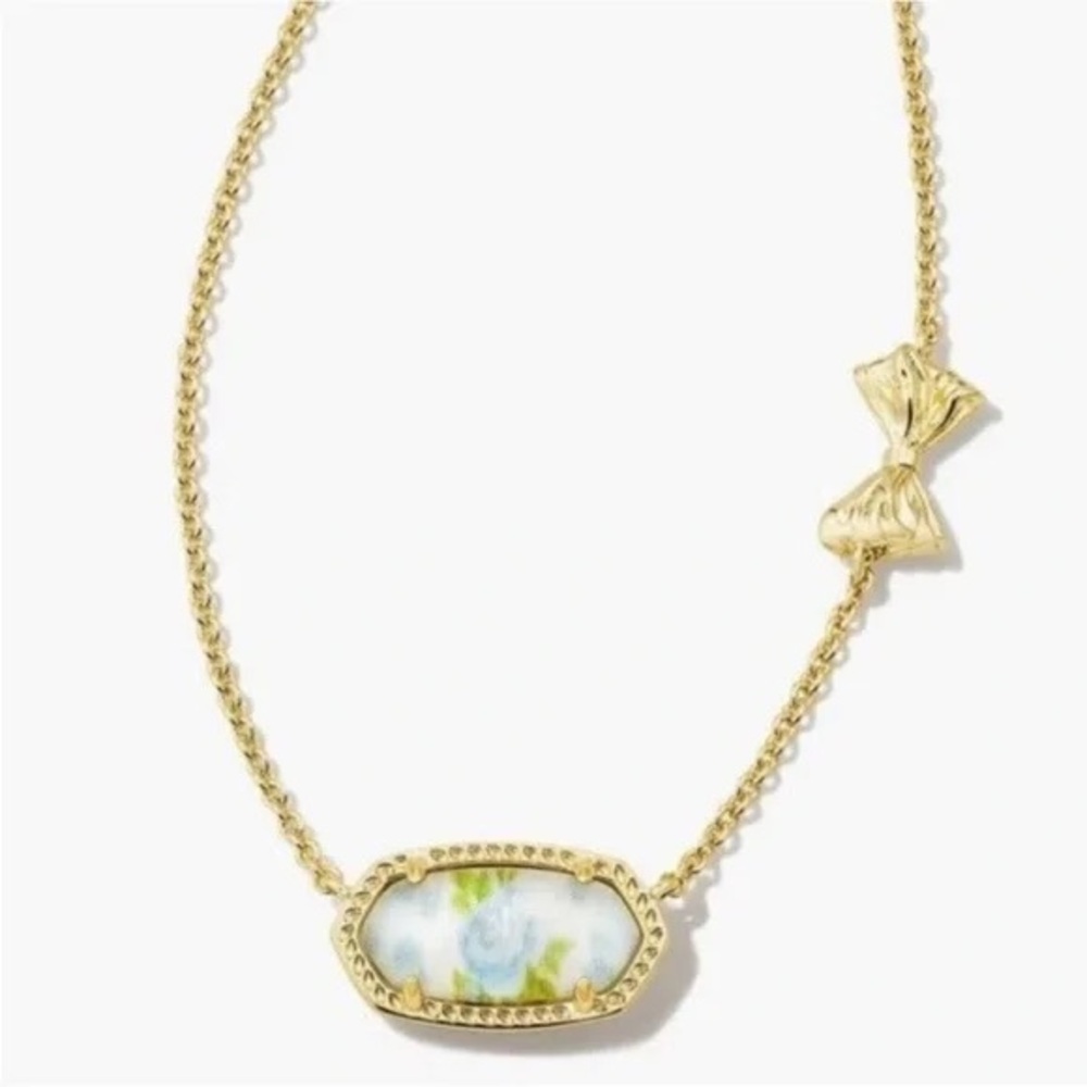 Kendra Scott LoveShackFancy Elisa Marie Blue Romance Blooming Heirloom Necklace